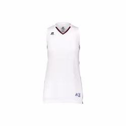 Russell 4B1VTX.WHM.XL Ladies Legacy Basketball Jersey, White & Maroon - Extra Large