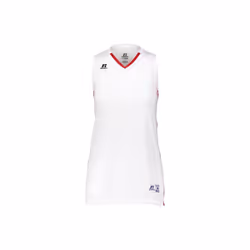 Russell 4B1VTX.WTR.XL Ladies Legacy Basketball Jersey, White & True Red - Extra Large