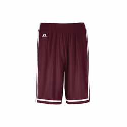 Russell 4B2VTB.MWH.M Youth Legacy Basketball Shorts, Maroon & White - Medium