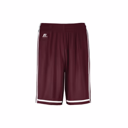 Russell 4B2VTB.MWH.XL Youth Legacy Basketball Shorts, Maroon & White - Extra Large