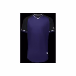 Russell R01X3B.497.M Youth Classic V-Neck Jersey - Purple, Black & White - Medium