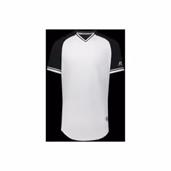 Russell R01X3B.132.S Youth Classic V-Neck Jersey, White & Black - Small