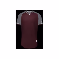 Russell R01X3M.08R.L Adult Classic V-Neck Jersey - Maroon, Steel & White - Large