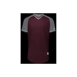 Russell R01X3M.08R.L Adult Classic V-Neck Jersey - Maroon, Steel & White - Large