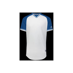 Russell R01X3M.137.L Adult Classic V-Neck Jersey, White & Royal - Large
