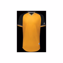 Russell R01X3M.249.L Adult Classic V-Neck Jersey - Gold, Black & White - Large