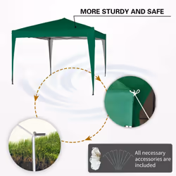 MccÂ® 3x3m Pop-up Gazebo Waterproof Outdoor Garden Marquee Canopy NS - Green