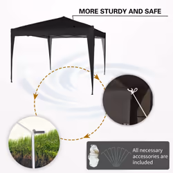 MccÂ® 3x3m Pop-up Gazebo Waterproof Outdoor Garden Marquee Canopy NS - Black