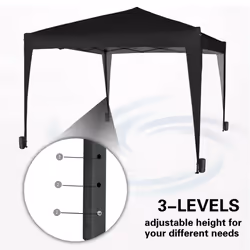 MccÂ® 3x3m Pop-up Gazebo Waterproof Outdoor Garden Marquee Canopy NS - Black