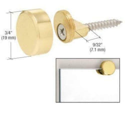 CRL Polished Brass Round Mirror Edge Fixings Clips Brackets x 4 6mm