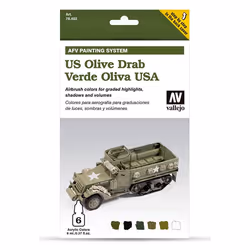 Vallejo US Army Olive Drab, 8 ml, Grey, Olive, Matte, Bottle