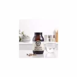 Organic Grass Fed Beef Liver Supplement - 100% Certified Organic British Ingredients - Raw Freeze Dried - No Additives - 180 Capsules