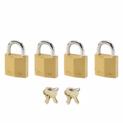 Small Padlocks [Key] [Keyed Alike] [Family Pack of 4] 120EURQNOP - Best Used for Backpacks, Luggage, Computer Bags, Locker, G ...
