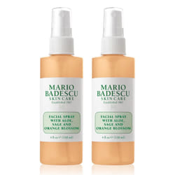 Mario Badescu Facial Spray with Aloe  Sage and Orange Blossom for All Skin Types | Face Mist That Hydrates & Uplifts | 4 FL OZ & 4 FL OZ Combo