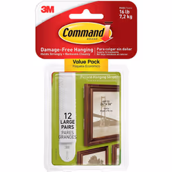 Command Picture & Frame Hanging Strips Value Pack, Large, White, 12-Pairs (17206-12ES)