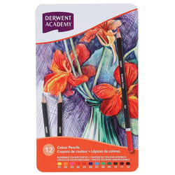 Derwent 2301937 Academy Colouring Pencils, Tin Box, , Multicolor, Set of 12