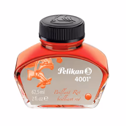 Pelikan 4001 Bottled Ink for Fountain Pens Brilliant Red 62.5ml 1 E