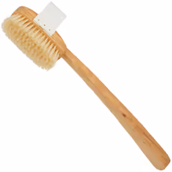 Kent FD3 Luxury Beechwood Body Scrubbing Exfoliating Bath/Shower Brush with 100% Pure White Bristle. Long Handle with Detacha ...