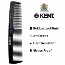 Kent SPC85 5 inch Salon-Style Dressing Cutting Comb with Wide and Fine Teeth Professional Barber Haircut Comb for Styling and Teasing  Hard