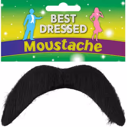 Henbrandt Single Black Fake Moustache Stick On False Moustache Funny Novelty Joke Halloween Fancy Dress Costume Accessory for ...