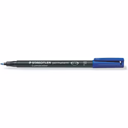 Staedtler 318-3 Lumocolor Universal Permanent Fine Pens - Blue, Pack of 10