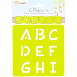 Avenue Mandarine Assorted Alphabet Stencils, Set of 6