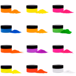 Rolio - Fluorescent Powder - 12 3g Jars of Pigment for Paint Dye Soap Making Nail Polish Epoxy Resin Candle Making Bath ...