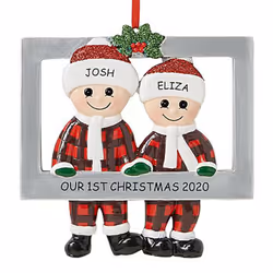 Christmas Tree Ornament 2020 Family Xmas Lockdown - Family of 2