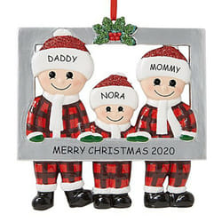 Christmas Tree Ornament 2020 Family Xmas Lockdown - Family of 3