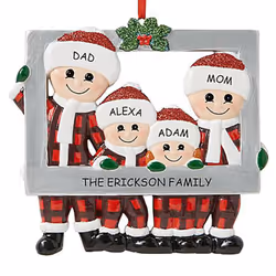 Christmas Tree Ornament 2020 Family Xmas Lockdown - Family of 4
