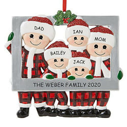 Christmas Tree Ornament 2020 Family Xmas Lockdown - Family of 5