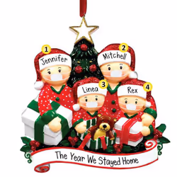 Christmas Tree Ornament 2020 Family Xmas Lockdown - Member of 4