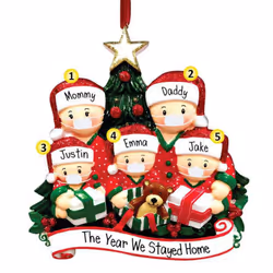 Christmas Tree Ornament 2020 Family Xmas Lockdown - Member of 5