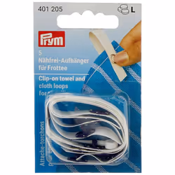 PRYM 401205 Clip-on towel and cloth loops / Towel clips suitable for towelling; white  5 pieces