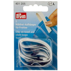 PRYM 401205 Clip-on towel and cloth loops / Towel clips suitable for towelling; white  5 pieces