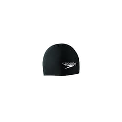 Elastomeric Solid Soft Silicone Swimming Dome Swim Cap - Black, One-Size