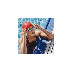 Elastomeric Solid Soft Silicone Swimming Dome Swim Cap - Black, One-Size