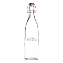 Kilner Square clip Top Bottle, Airtight Seal for Preserving and Storing Liquids, Reusable and Dishwasher Safe, 34-Fluid Ounce ...