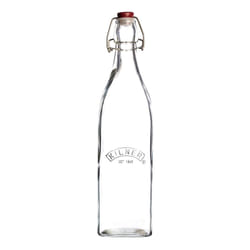 Kilner Square clip Top Bottle, Airtight Seal for Preserving and Storing Liquids, Reusable and Dishwasher Safe, 34-Fluid Ounces