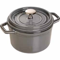 STAUB Mini Round Dutch Oven 0.75-Quart Graphite Grey Stove