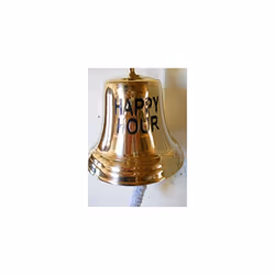 Large Solid Brass HAPPY HOUR Bartenders Bell