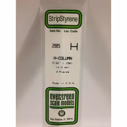 Evergreen 285 - 0.156"/4.0mm Polystyrene H-Columns 14"/35cm 3 pcs