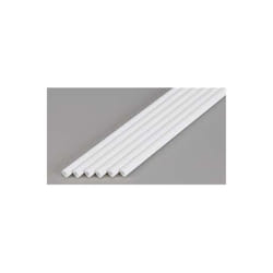 EverGreen EVG427 0.22 in. Plastic Styrene Round Tube Railroad Scratch Building Supply, Opaque White