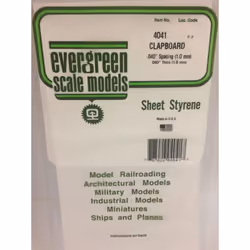 Evergreen 4041 - 0.040" Polystyrene Clapboard Siding Sheet 6" x 12"