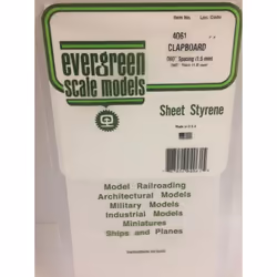 Evergreen 4061 - 0.060" Polystyrene Clapboard Siding Sheet 6" x 12"