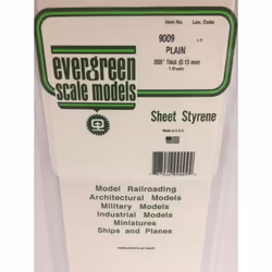 Evergreen 9009 Polystyrene 0.005" Plain White Sheets x3 6" x 12"