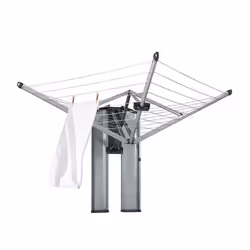 Brabantia - WallFix - 24 Metres of Clothes Line - UV-Resistant & Non-Slip Lining - Foldable Rotary Dryer - Easy to install