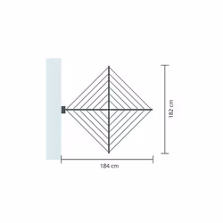 Brabantia - WallFix - 24 Metres of Clothes Line - UV-Resistant & Non-Slip Lining - Foldable Rotary Dryer - Easy to install