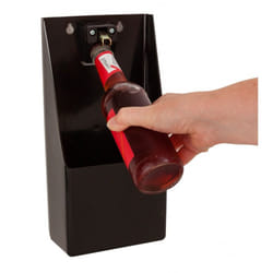 Beaumont Plastic TM Pub Bar Stand-Up/Wall Mounted Bottle Opener and Catcher, Black, 30cm x 15.2cm x 8.6cm