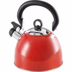 WHISTLING KETTLE 2.5 LITRE STAINLESS STEEL RED